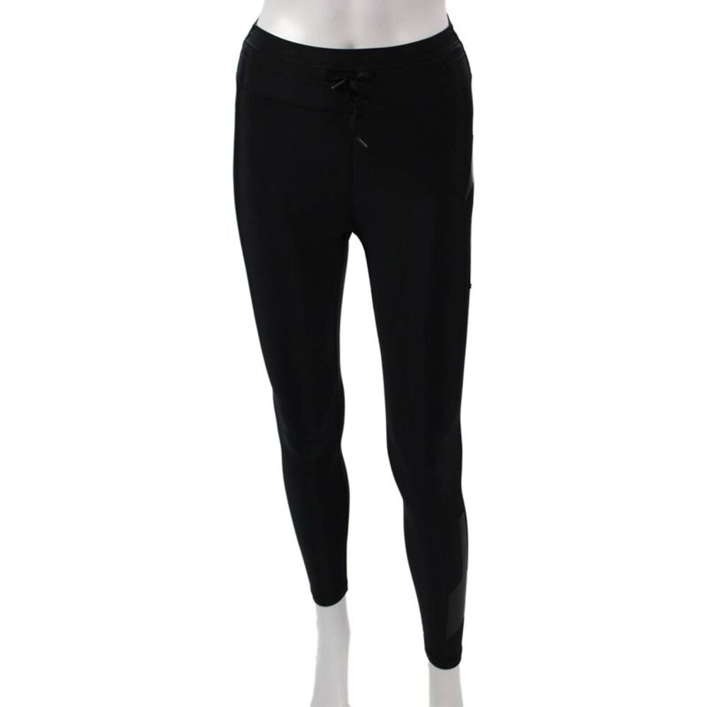 The Upside Womens Compression Leggings Black Drawstring Polyamide Size XS